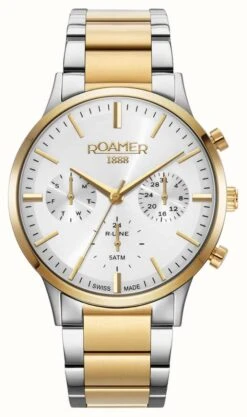 Roamer Men's | R-Line | White Dial | Two Tone Steel Bracelet