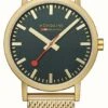 Mondaine Classic | 40mm | Green Dial | IP Gold Mesh Bracelet -Festinest Zone product100567 5050 cropped.jpg.thumb FFFCFA 558x1000