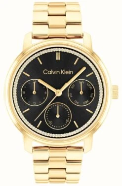 Calvin Klein Minimalistic Multi Black Dial | Gold PVD Plated