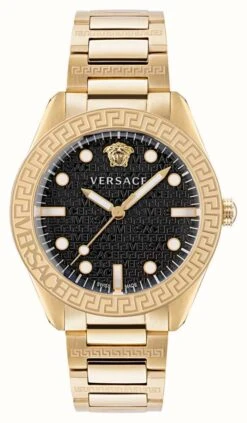 Versace GRECA DOME | Black Dial | Gold PVD Steel Bracelet