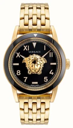 Versace V-PALAZZO | Black Dial | Gold PVD Steel Bracelet