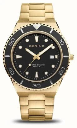 Bering Arctic Sailing | Black Dial | Gold PVD Steel Bracelet