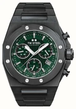TW Steel Men's CEO Tech | Green Dial | Black PVD Stainless Steel Bracelet