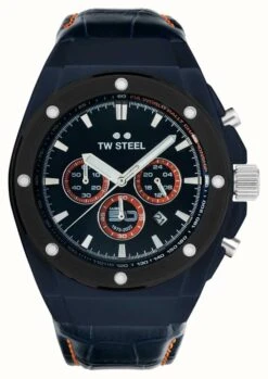 TW Steel Men's CEO Tech | World Rally Championship | Blue Dial | Blue Leather Strap