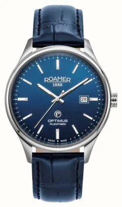 Roamer Optimus | Automatic | Blue Dial | Blue Leather Strap