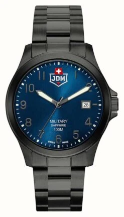 JDM Military Alpha I (40mm) Blue Dial / Black PVD Steel