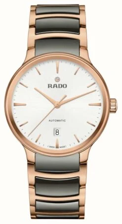 RADO Centrix Automatic | White Dial | Grey Ceramic | Rose Gold Stainless Steel