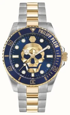 Philipp Plein THE $KULL DIVER HIGH-CONIC / Blue Dial Two Tone Steel