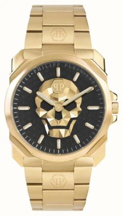Philipp Plein THE $KULL KING HIGH-CONIC / Black Dial Gold PVD Steel