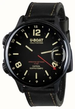 U-Boat Capsoil Doppiotempo (55mm) Beige Rehaut DLC Black / Black Leather