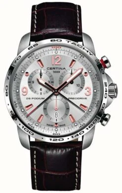 Certina DS Podium Precidrive (43mm) Silver Dial / Brown Leather Strap