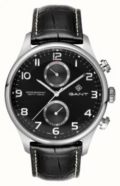 GANT SOUTHAMPTON 100M (43.5mm) Black Dial / Black Leather