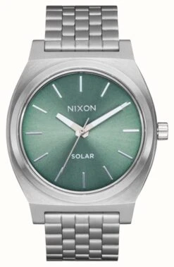 Nixon Time Teller Solar (40mm) Green Dial / Stainless Steel Bracelet