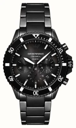 Emporio Armani Men's (43mm) Black Chronograph Dial / Black Ceramic Bracelet