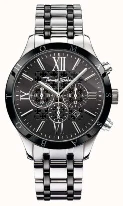 Thomas Sabo Men's Black Dial Stainless Steel Strap
