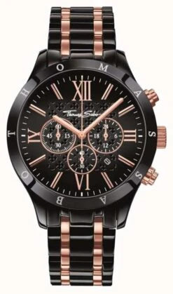 Thomas Sabo Men's Black Rose Gold Stainless Steel