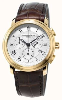 Frederique Constant Men's Classic Chronograph Brown Leather Strap