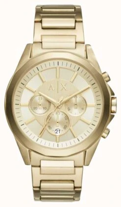 Armani Exchange Men's | Gold Chronograph Dial | Gold Tone Bracelet