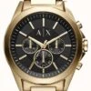 Armani Exchange Men's | Black Chronograph Dial | Gold Tone Stainless Steel Bracelet -Festinest Zone product41672 1563 cropped.jpg.thumb FFFCFA 599x1000