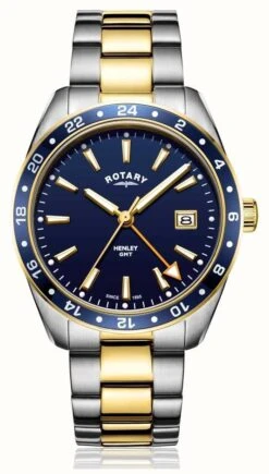 Rotary | Men's | Stainless Steel Two-Tone Strap | Blue Dial |