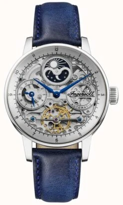 Ingersoll | Men's The Jazz | Blue Leather Strap | Skeleton Dial |