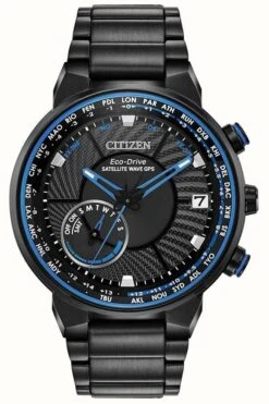 Citizen Men's Satellite Wave GPS Eco-Drive Black/Blue PVD
