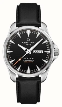 Certina | DS Action Day-Date Powermatic 80 | Black Leather Strap |