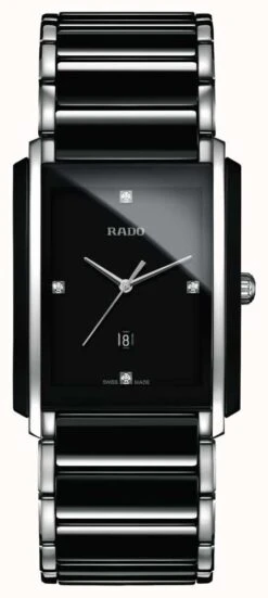 RADO Integral Diamonds High-Tech Ceramic Black Square Dial Watch