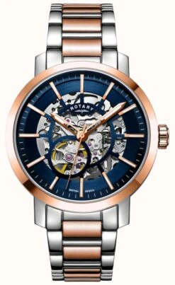 Rotary Greenwich G2 Automatic | Two-Tone Bracelet | Skeleton Dial