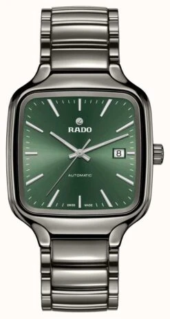 RADO True Square L Men's Automatic Green Dial Ceramic