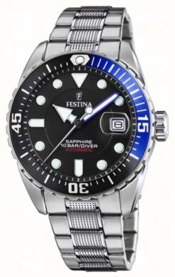 Festina Men's Automatic | Stainless Steel Bracelet | Black Dial