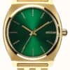 Nixon Time Teller | Gold / Green Sunray | Gold IP Steel Bracelet | Green Dial -Festinest Zone product62977 4828 cropped.jpg.thumb FFFCFA 625x1000