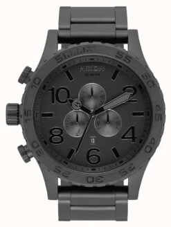 Nixon 51-30 Chrono | All Matte Black / Black | Black IP Bracelet | Black Dial