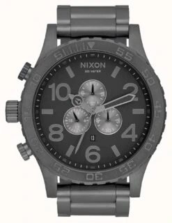 Nixon 51-30 Chrono | All Gunmetal | Gunmetal Steel Bracelet | Gunmetal Dial