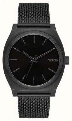 Nixon Time Teller Milanese | All Black | Black IP Steel Mesh | Black Dial