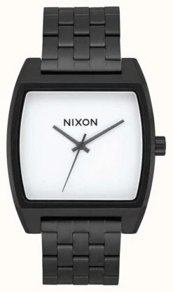Nixon Time Tracker | Black / White | Black IP Steel Bracelet | White Dial