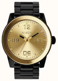 Nixon Corporal SS | Black / Gold | Black IP Steel Bracelet | Gold Dial