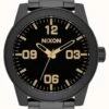 Nixon Corporal SS | Matte Black / Gold | Black IP Steel Bracelet | Black Dial