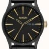 Nixon Sentry SS | Matte Black / Gold | Black IP Steel Bracelet | Black Dial -Festinest Zone product63736 3045 cropped.jpg.thumb FFFCFA 665x1000