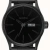Nixon Sentry SS | All Black / Black | Black IP Steel Bracelet | Black Dial