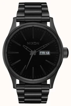 Nixon Sentry SS | All Black / Black | Black IP Steel Bracelet | Black Dial