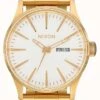 Nixon Sentry SS | Gold / White | Gold IP Steel Bracelet | White Dial -Festinest Zone product63766 4683 cropped.jpg.thumb FFFCFA 667x1000