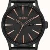 Nixon Sentry SS | All Black / Rose Gold | Black IP Steel Bracelet | Black Dial -Festinest Zone product63775 6625 cropped.jpg.thumb FFFCFA 672x1000