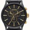 Nixon Sentry Chrono | Matte Black / Gold | Black IP Steel Bracelet | Black Dial -Festinest Zone product63790 4824 cropped.jpg.thumb FFFCFA 667x1000