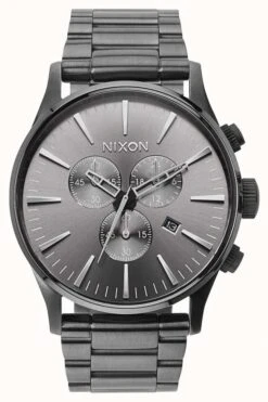 Nixon Sentry Chrono | All Gunmetal | Gunmetal IP Steel Bracelet | Gunmetal Dial