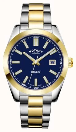 Rotary Men's | Henley | Blue Dial | Two Tone Stainless Steel Bracelet