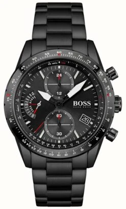 BOSS | Men's | Pilot Edition | Black Bracelet | Black Chronograph Dial |