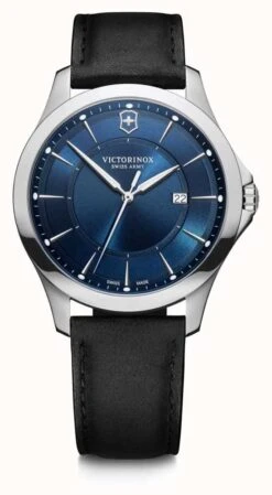 Victorinox | Alliance | Men's | Black Leather Strap | Blue Dial