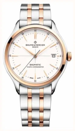 Baume & Mercier Clifton | Baumatic | White Dial | Two Tone Stainless Steel