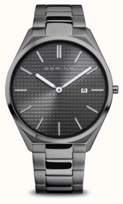Bering Ultra Slim | Men's | Polished/Brushed Grey | Grey Dial